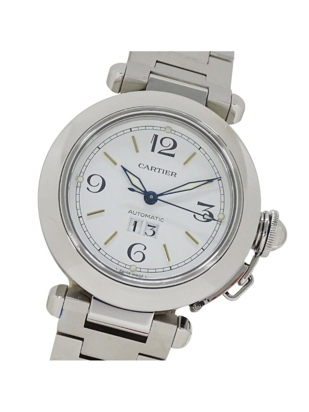 Cartier Watch Boys' Pasha C Big Date Automatic Stainless Steel Silver White